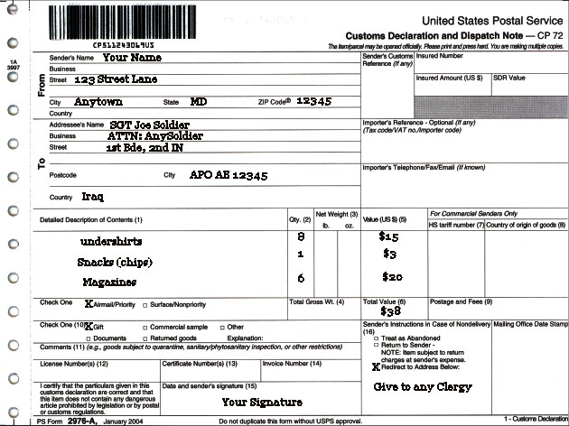 Usps Customs Form Printable 02/2022